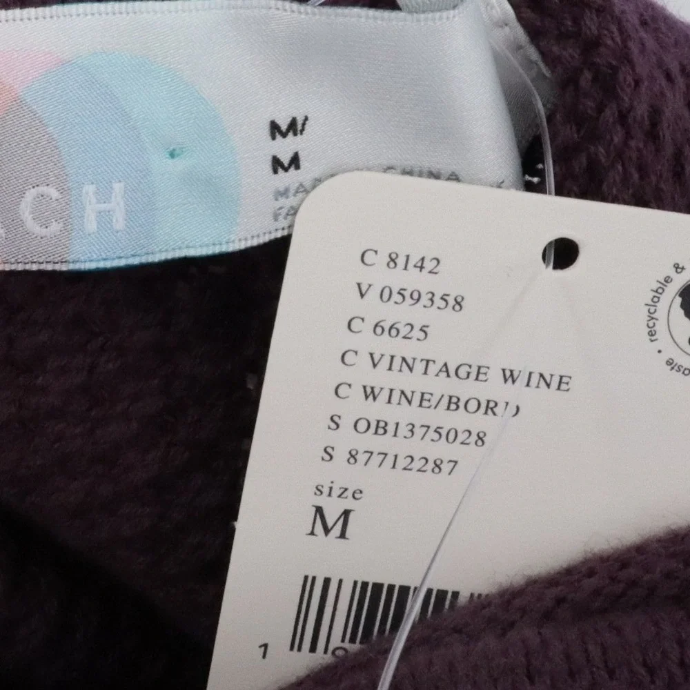 NWT‎ Free People Beach Hailee Cozy Jumpsuit M Vintage Wine Wide Leg Knit Boho
